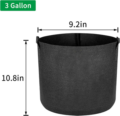 5-Pack Grow Bags, Fabric Plant Pots with Handles, Fabric Planters Grow Bags, Vegetable/Flower/Plant Grow Bags(5, 3 Gallon)