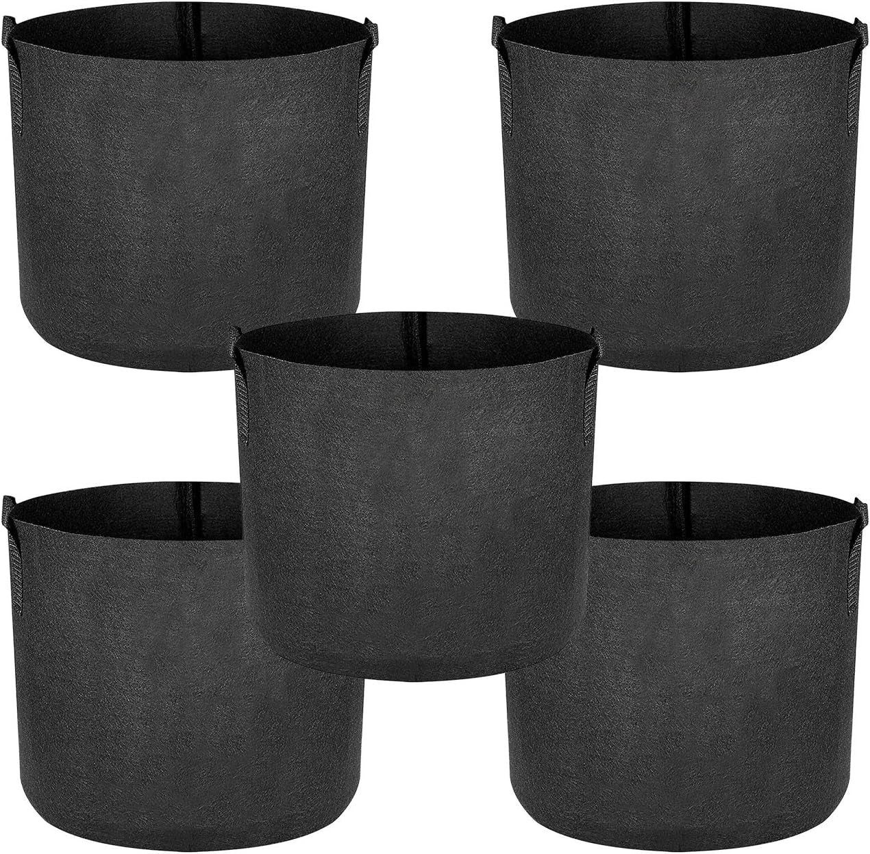 5-Pack Grow Bags, Fabric Plant Pots with Handles, Fabric Planters Grow Bags, Vegetable/Flower/Plant Grow Bags(5, 3 Gallon)