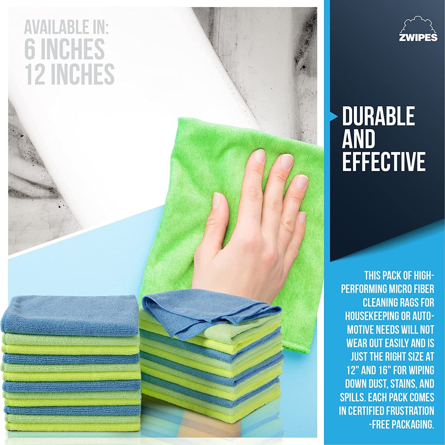 735 Microfiber Towel Cleaning Cloths, 12 Pack